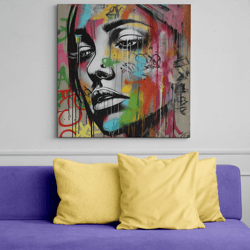 graffiti poster woman - downloadable and printable digital painting