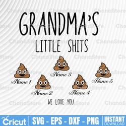 personalized name grandma's little shits svg, grandma gift, shirt for grandmas, grandmas t shirt design, cricut