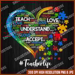 teach accept understand love teacher heart autism awareness png, easter png, happy easter png, easter day png, easter