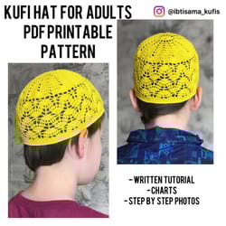 adults crochet summer kufi cap pdf pattern