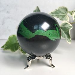Uvarovite Sphere 53 mm Uvarovite Garnet Stone Sphere Uvarovite Ball Green Garnet by UralMountansFinds