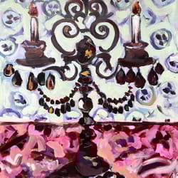 antique candelabrum original acrylic painting on canvas fauvism art abstract painting matisse inspired wall decor art