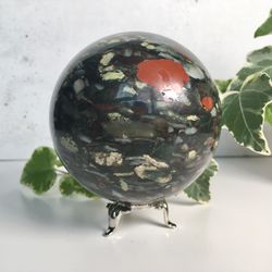 Green Jasper Sphere 80 mm Green Stone Sphere Jasper Ball Mineral Sphere by UralMountansFinds