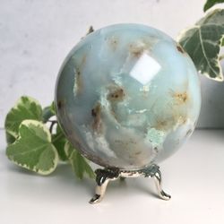Chrysoprase Sphere 66 mm Green Stone Ball Chalcedony Mineral Sphere by UralMountansFinds