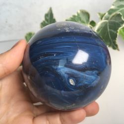 Tengizite Sphere 76 mm Shaitanite Stone Ball Blue Dragon Glass Rare Mineral Sphere by UralMountansFinds