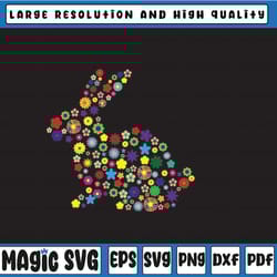 floral easter bunny png digital design, easter sublimation designs downloads, easter bunny, digital download