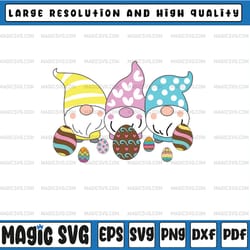3 easter gnomes pastel spring egg hunt hunting candy eggs svg, easter gnomes svg, easter bunny, digital download