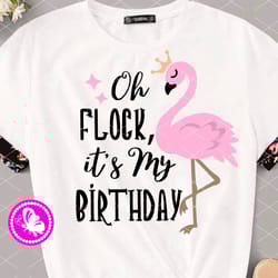oh flock its my birthday quote. pink flamingo ipint summer art