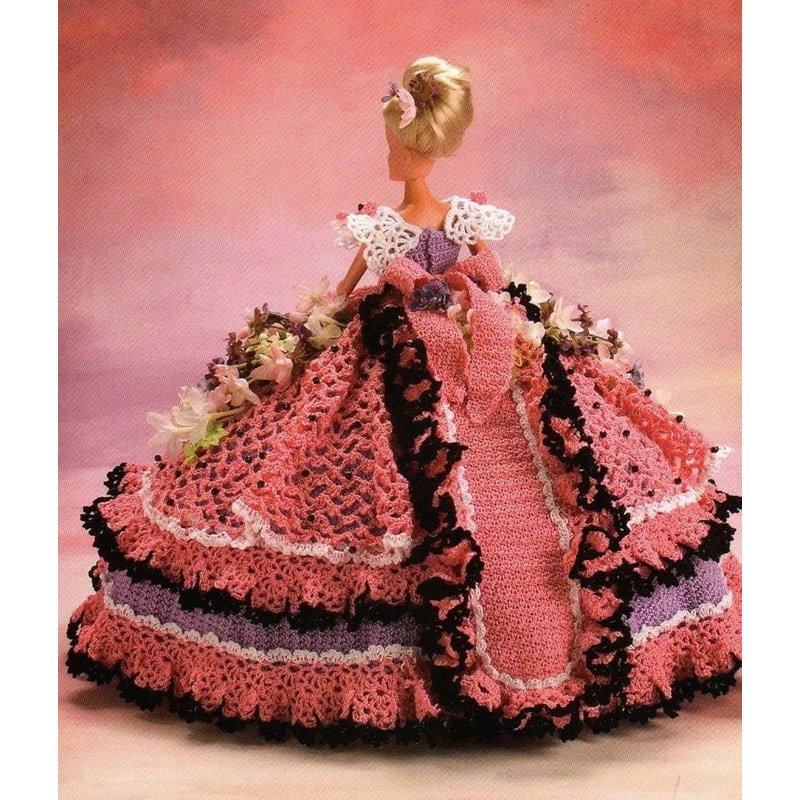 19th century southern dress fashion doll Barbie gown crochet vintage pattern 1.jpg