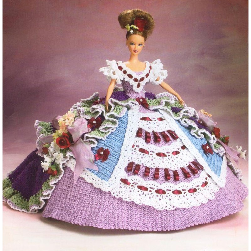 mid 19th century south dress fashion doll Barbie gown crochet vintage pattern.jpg