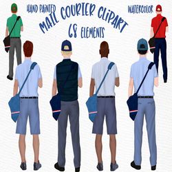 Postman clipart: "MAIL COURIER CLIPART" Mailman clipart Delivery Courier Mail Service Courier Worker Post Office clipart