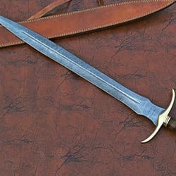 collectible swords 32 inch damascus steel viking sword, battle ready one handed sword