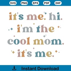 it's me. hi. i'm the cool mom. it's me. svg cute mothers day gift svg files