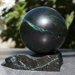 Uvarovite Sphere 76 mm Uvarovite Garnet Sphere Uvarovite Ball Rare Mineral by UralMountainsFinds