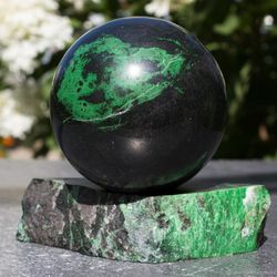 Uvarovite Sphere 86 mm Uvarovite Garnet Sphere Uvarovite Ball Rare Mineral by UralMountainsFinds