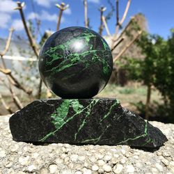 Uvarovite Sphere 53 mm Uvarovite Garnet Stone Sphere Uvarovite Ball Rare Mineral by UralMountainsFinds