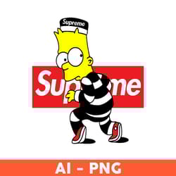 supreme bart simpson png, supreme logo png, bart simpson png, the simpson svg, fashion brand svg - download file