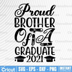 proud brother of a 2021 graduate svg, 2021 graduate svg, pandemic style svg