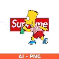 bart simpson supreme png, cartoon png, supreme logo png, bart simpson png, the simpson svg, fashion brand svg - download