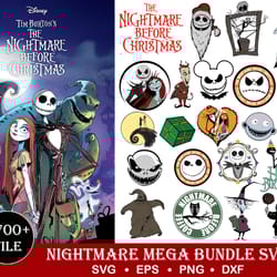1700 file nightmare before christmas svg mega bundle svg eps png, for cricut, silhouette, digital, file cut