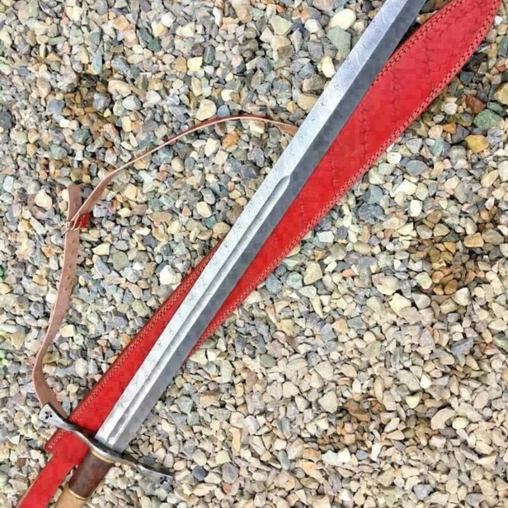 Custom Hand Made Cross Sword Hand Forged Damascus Steel.jpeg