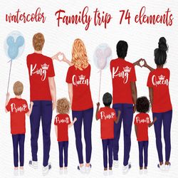 Family clipart: "FAMILY FIGURES CLIPART" Dad Mom Children Watercolor people Disney trip Siblings clipart Family Mug Pare