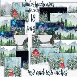 Winter background: "HOLIDAY BACKDROPS" Custom Landscapes Mug Design Diy Christmas card Christmas Background Mug template
