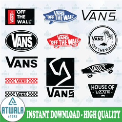 12 files vans bundle fashion svg, vans brand logo svg, vans logo svg, fashion logo svg, file cut digital download