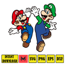 mario svg, svg files for cricut, mario svg, mario family svg files, mario png, layered svg, digital files (26)