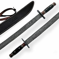 39 inch collectible swords hand forged damascus steel viking sword hunting sword
