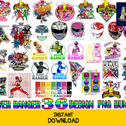 power rangers png bundle , 36 desgin power rangers, printable digital graphics , submilation design for cricut, file cut