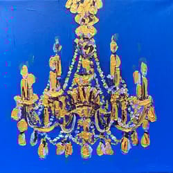 chandelier painting original mixed media oil acrylic painting on canvas abstract art interior decor galainart gift decor