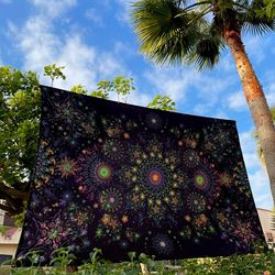 abstract art "acid vision" wall decor uv tapestry psychedelic backdrop fluorescent canvas blacklight poster festival art
