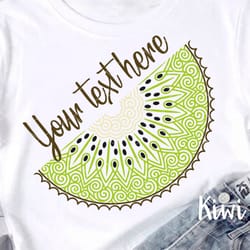 half a kiwi mandala clipart.. tropical fruits, summer, beach print logo art