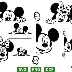 disney mickey mouse peeking svg, mickey mouse curious svg