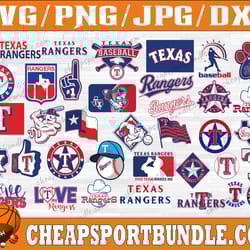 bundle 37 files texas rangers baseball team svg, texas rangers svg, mlb team svg, mlb svg, png, dxf, eps, jpg,