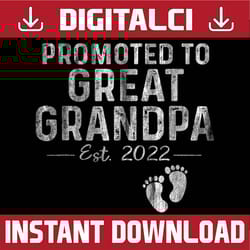 promoted to great grandpa est 2022 grandfather father's day best dad daddy father's day happy father's day png sublimati