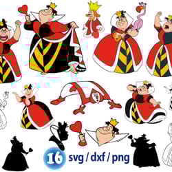 disney queen of hearts svg, bad girl svg, disney wicked svg, disney alice in wonderland png