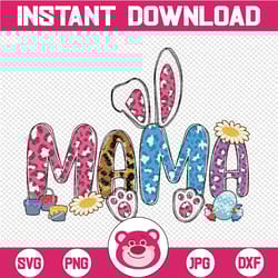 easter bunny mama easter colorful eggs png sublimation happy easter bunny png,easter day png, bunny ears png,digital dow