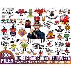 100 files bad bunny halloween bundle , bad bunny svg, digital download