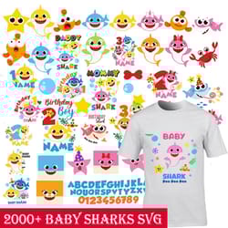 2000 baby shark svg, baby shark cricut svg, baby shark clipart