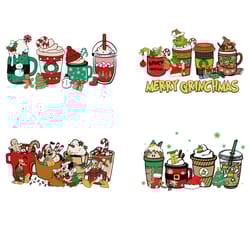 4 christmas coffee bundle png, christmas coffee png