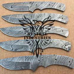 Lot of 5 Damascus Steel Blank Blade Knife For Knife Making Supplies, Custom Handmade FULL TANG Blank Blades (SU-138)