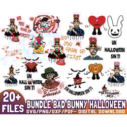 20 files bad bunny halloween bundle svg