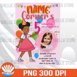 editable photo gracies corner birthday invitation template, printable birthday party invitations, digital kids party