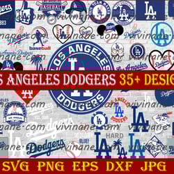 bundle 55 files la dodgers baseball team svg, la dodgers svg, mlb team svg, mlb svg, png, dxf, eps, jpg,