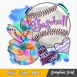 peace love baseball png, sublimation design, red, digital download, clipart, templates, print