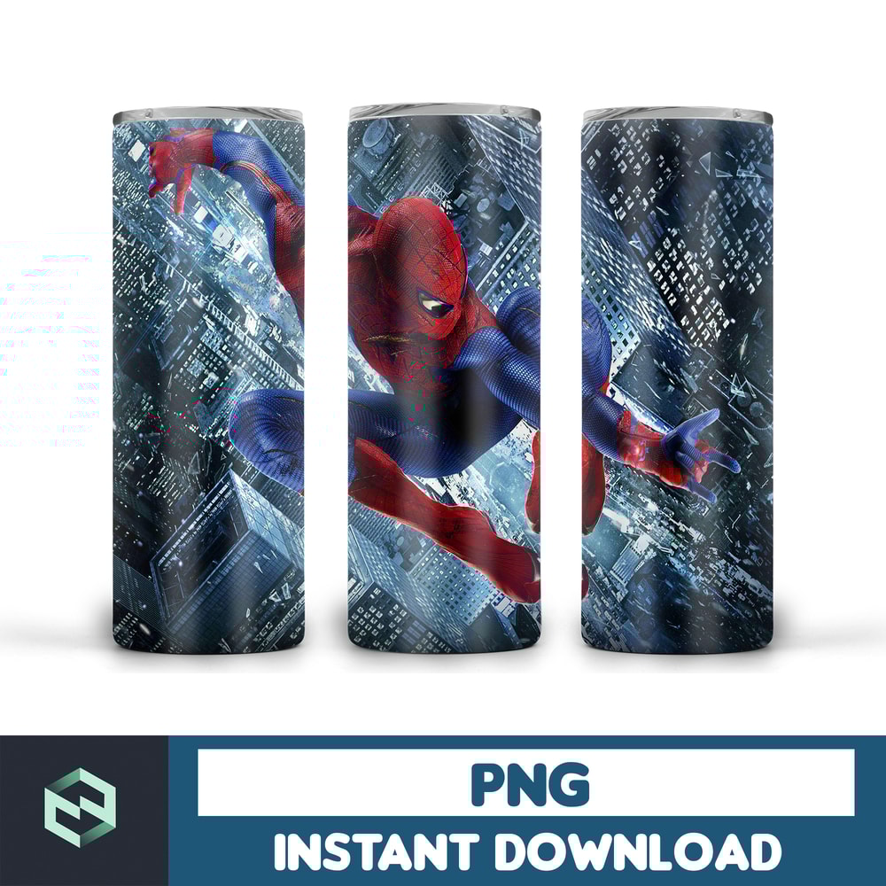 Spiderman tumbler design, 20 oz skinny tumbler design, sublimation image, tumbler wrap, Spiderman cup, Spiderman sublimation, tumbler design (9).jpg