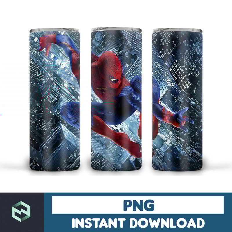 Spiderman tumbler design, 20 oz skinny tumbler design, sublimation image, tumbler wrap, Spiderman cup, Spiderman sublimation, tumbler design (9).jpg