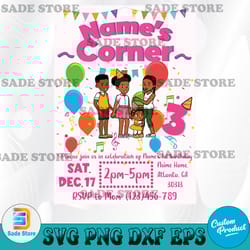 editable gracie's corner birthday party, digital invitation, editable birthday party invitation, gracies corner
